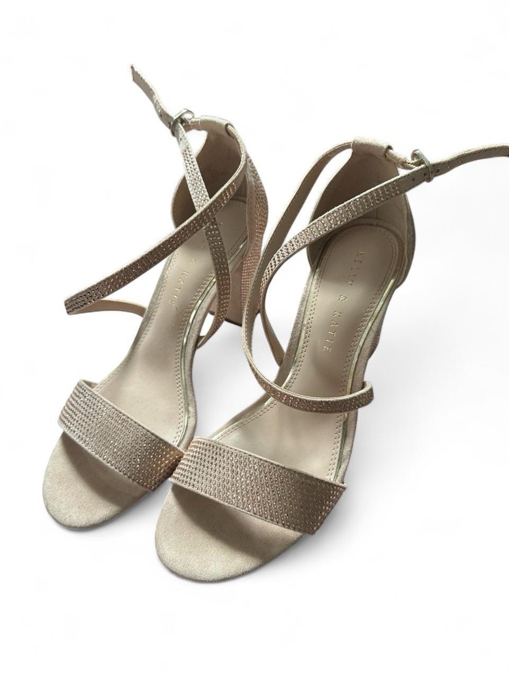 Kelly & Katie Metallic Gold Strappy Block Heel Sandals